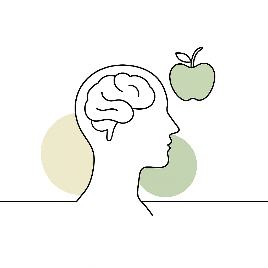 Illustratie van brein en voeding