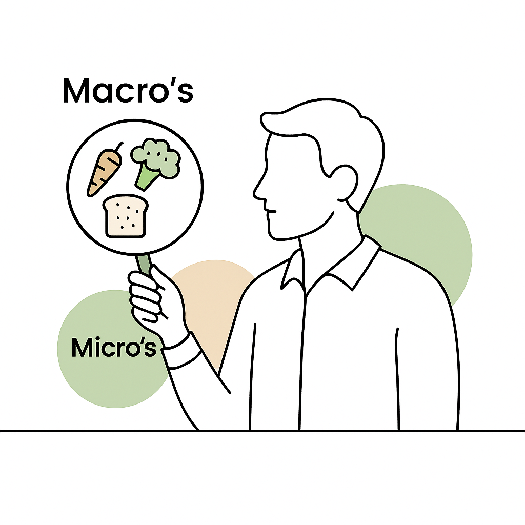Illustratie van macro- en micronutriënten